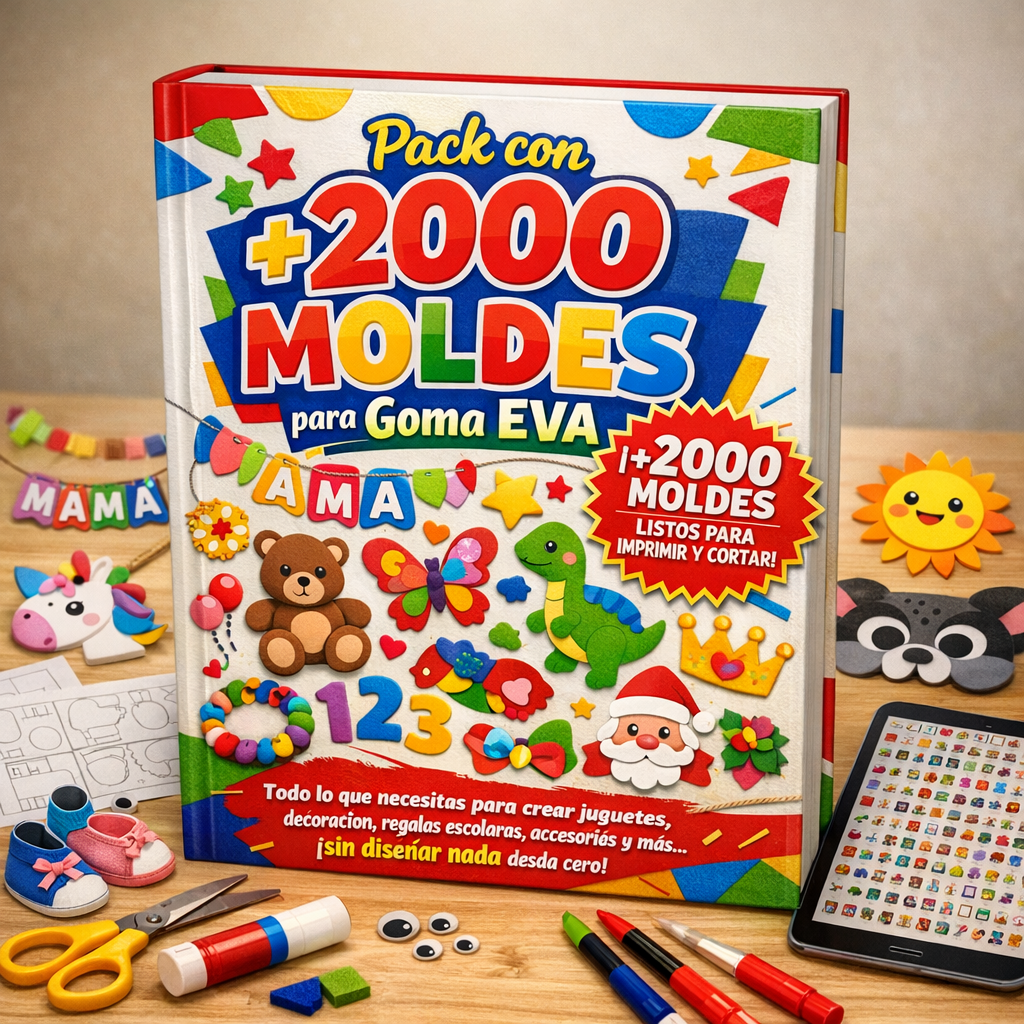 Pack +2000 moldes con goma eva